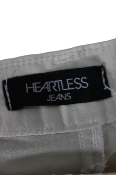 Heartless Jeans Women Straight Pencil Skirt Beige Knee Cotton Size XS