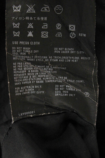 Prada Womens Shirt Dress Black Cotton Collared Button Sleeveless Size 42