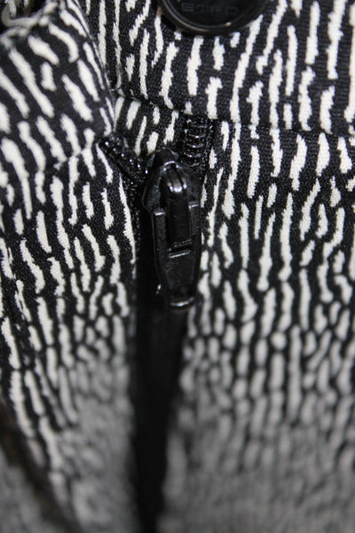Etro Women Dress Pants Black Geometric Cotton Button Size 44