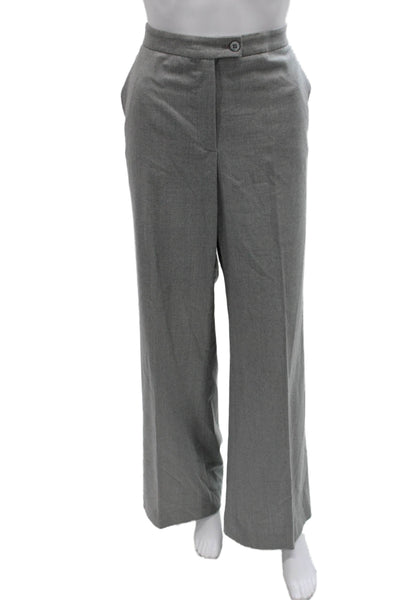Carolina Herrera Womens Dress Pants Gray Wool Button Inseam 32 Size 10