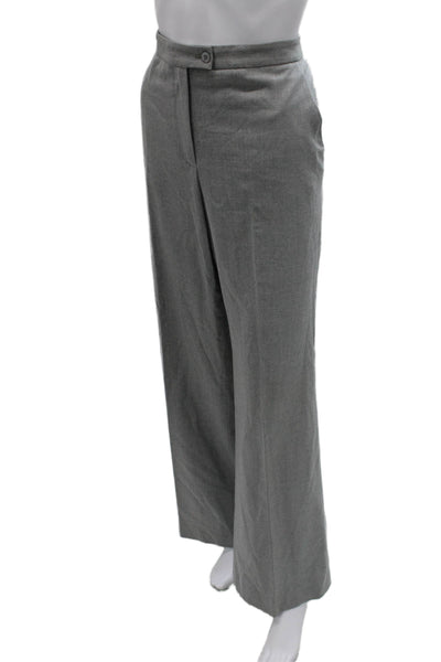 Carolina Herrera Womens Dress Pants Gray Wool Button Inseam 32 Size 10