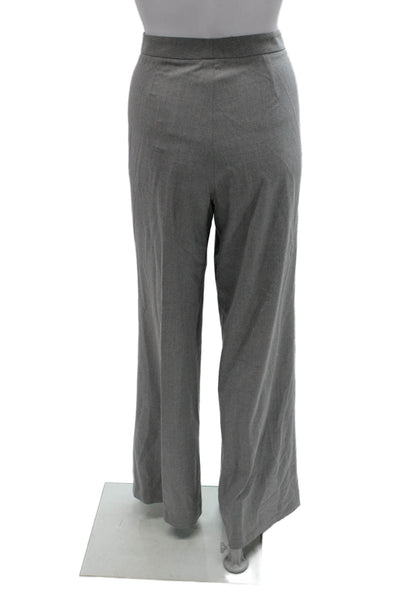 Carolina Herrera Womens Dress Pants Gray Wool Button Inseam 32 Size 10