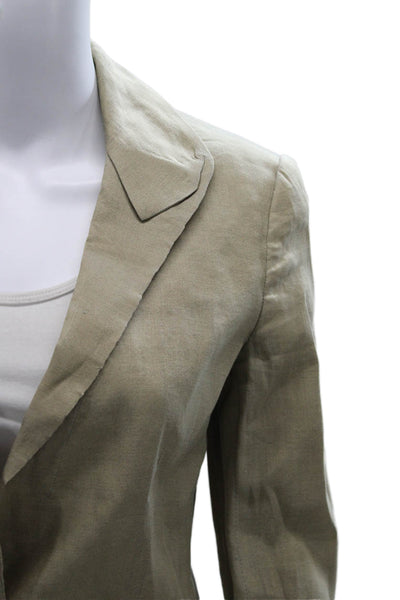 Giorgio Armani Womens Linen Blend One Button Blazer Pants Set Suit Brown Size 40