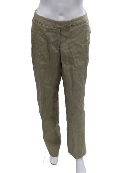 Giorgio Armani Womens Linen Blend One Button Blazer Pants Set Suit Brown Size 40