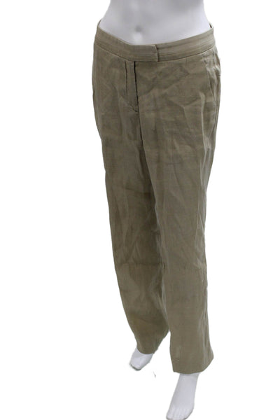 Giorgio Armani Womens Linen Blend One Button Blazer Pants Set Suit Brown Size 40