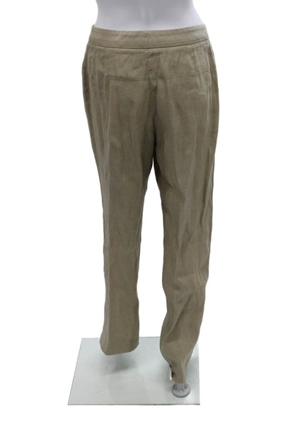 Giorgio Armani Womens Linen Blend One Button Blazer Pants Set Suit Brown Size 40