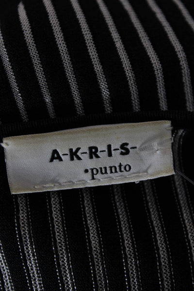 Akris Punto Women Striped Viscose Scoop Neck Short Sleeve T-Shirt Size 6
