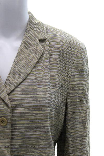Giorgio Armani Women Striped Multicolor Blazer Button Long Sleeve Size M