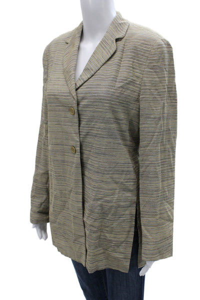 Giorgio Armani Women Striped Multicolor Blazer Button Long Sleeve Size M