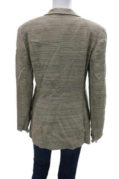 Giorgio Armani Women Striped Multicolor Blazer Button Long Sleeve Size M