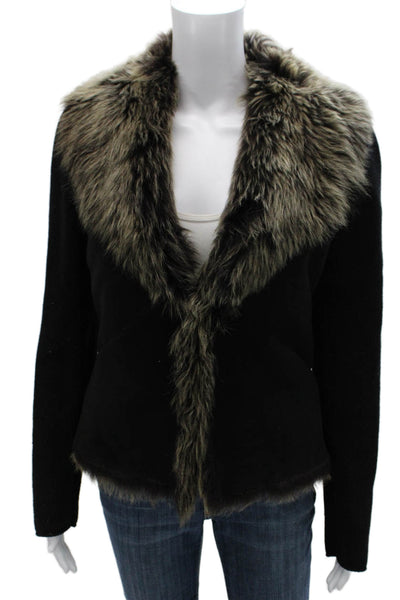 Brunello Cucinelli Women Black Cashmere Basic Jacket Long Sleeve Size M