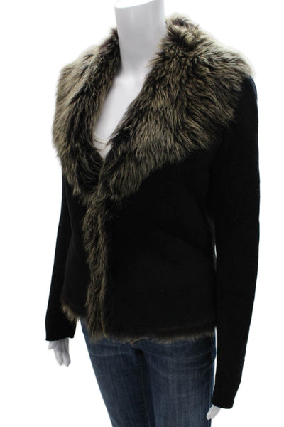 Brunello Cucinelli Women Black Cashmere Basic Jacket Long Sleeve Size M