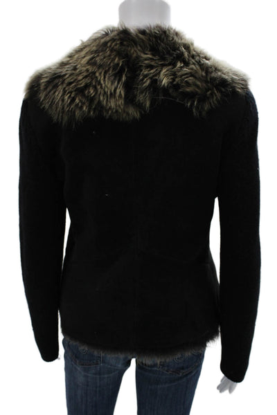 Brunello Cucinelli Women Black Cashmere Basic Jacket Long Sleeve Size M