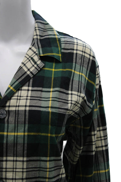 Polo Ralph Lauren Mens Cotton Plaid Long Sleeve Sleep Shirt Green Size S