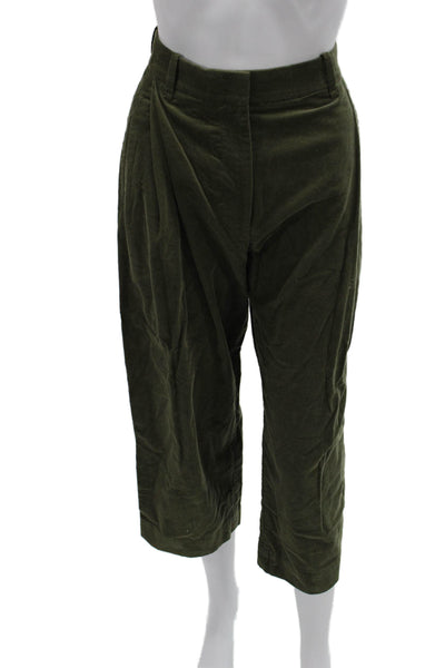 COS Women Cropped Green Cotton Pants Size 6
