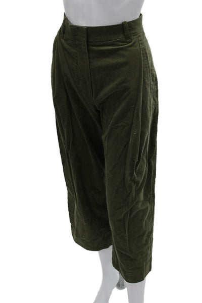 COS Women Cropped Green Cotton Pants Size 6