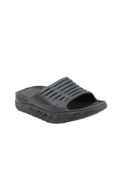 HOKA Womens Slip On Chunky Sole Rubber Slide Sandals Black Size 10