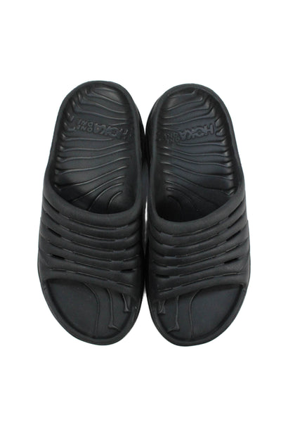 HOKA Womens Slip On Chunky Sole Rubber Slide Sandals Black Size 10