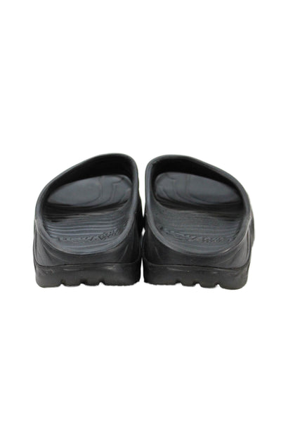 HOKA Womens Slip On Chunky Sole Rubber Slide Sandals Black Size 10