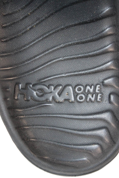 HOKA Womens Slip On Chunky Sole Rubber Slide Sandals Black Size 10