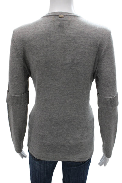 St. John Women Cashmere Blend Gray Button Cardigan Long Sleeve Size M