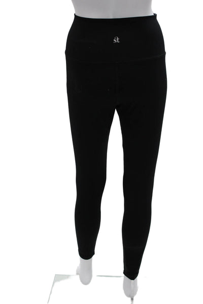 Strut This Women Ankle Leggings Black Nylon Size L