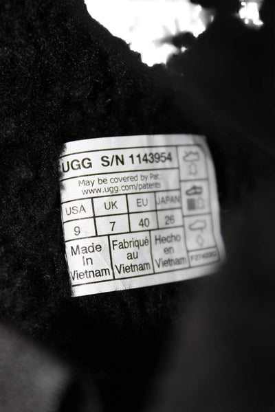 Ugg Womens Suede Shearling Lined Platform Boots Black Size 9