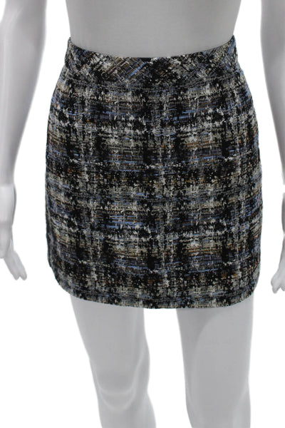 J Crew Womens Straight Pencil Skirt Multicolor Plaid Cotton Size 00