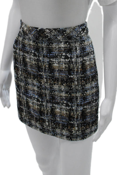 J Crew Womens Straight Pencil Skirt Multicolor Plaid Cotton Size 00