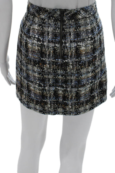 J Crew Womens Straight Pencil Skirt Multicolor Plaid Cotton Size 00