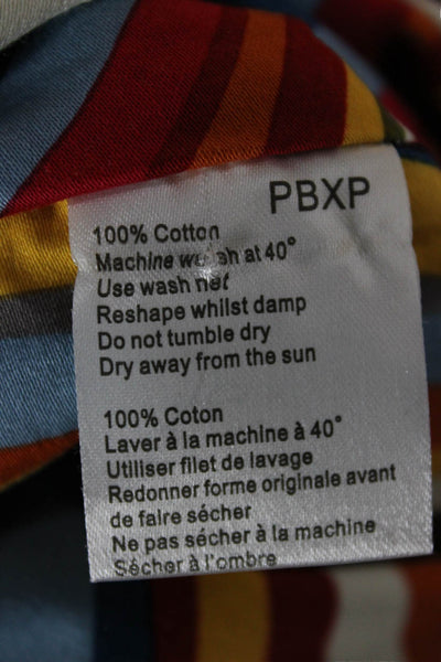 Paul Smith Women Multicolor Striped Car Cotton Mini Skirt Zip Size 44