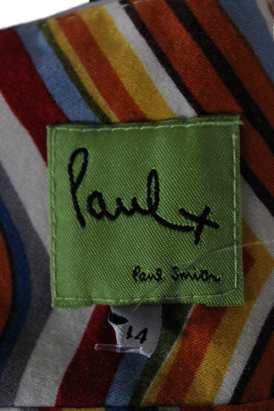 Paul Smith Women Multicolor Striped Car Cotton Mini Skirt Zip Size 44