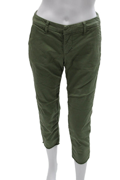 Frank & Eileen Women Cropped Pants Green Cotton Size 0