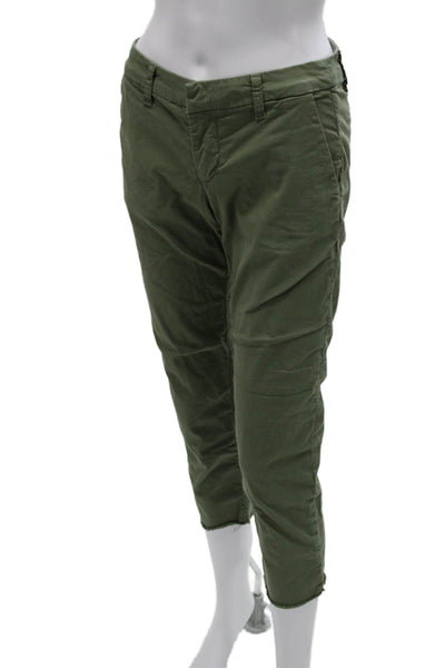 Frank & Eileen Women Cropped Pants Green Cotton Size 0