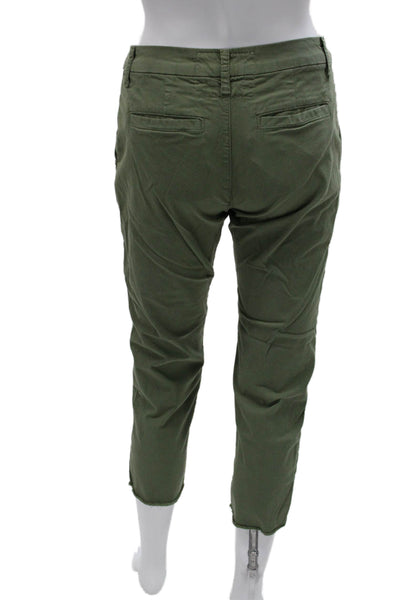Frank & Eileen Women Cropped Pants Green Cotton Size 0