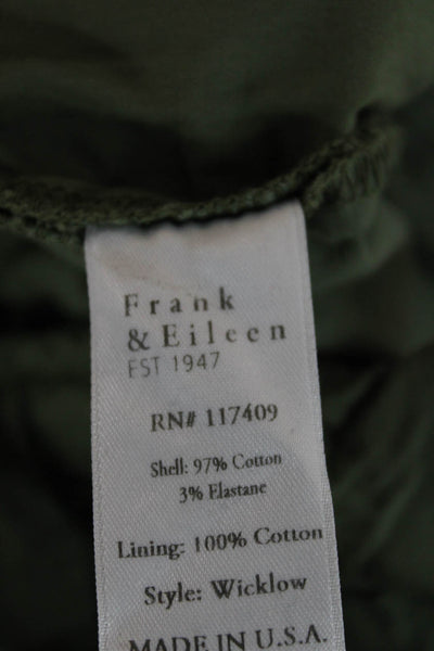 Frank & Eileen Women Cropped Pants Green Cotton Size 0