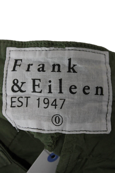 Frank & Eileen Women Cropped Pants Green Cotton Size 0