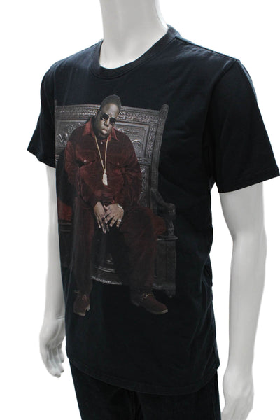 R13 Mens T-Shirt Black Cotton Graphic Crew Neck Short Sleeve Size M