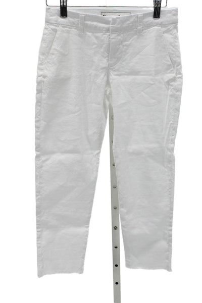 Frank & Eileen Women White Cotton Chino Pants Size 00