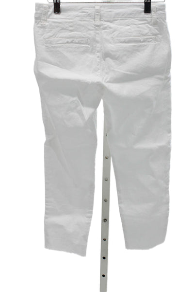 Frank & Eileen Women White Cotton Chino Pants Size 00