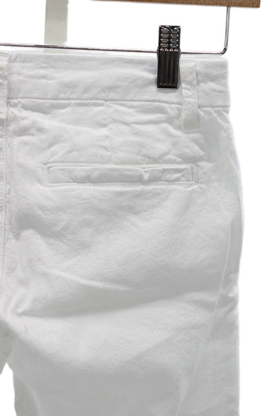 Frank & Eileen Women White Cotton Chino Pants Size 00