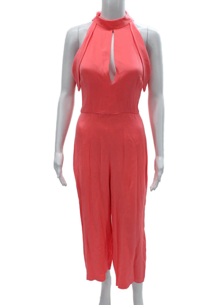 Cushnie Et Ochs Womens Silk Halter Jumpsuit One Piece Pink Size 6