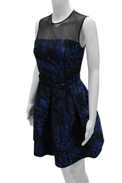 Proenza Schouler Womens Fit & Flare Floral Sleeveless Dress Black Size 6