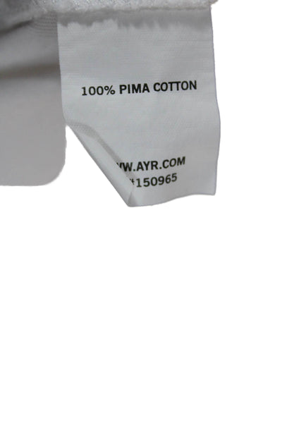 AYR Women Basic White Pima Cotton Crew Neck Short Sleeve T-Shirt Size XS