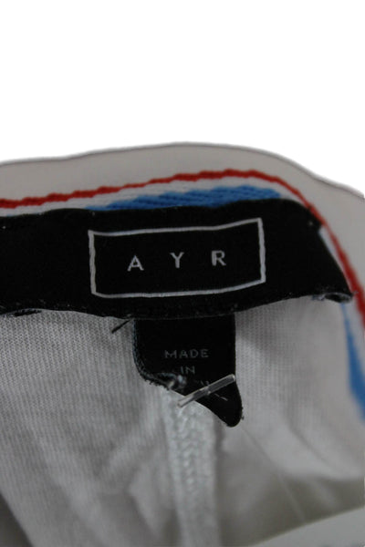 AYR Women Basic White Pima Cotton Crew Neck Short Sleeve T-Shirt Size XS