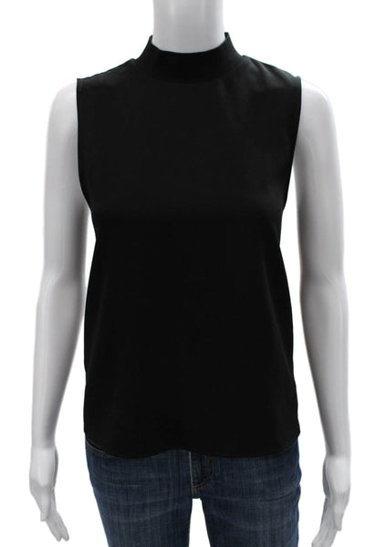 MNG Womens Basic Sleeveless Mock Neck Black Zip Tank Polyester Size S