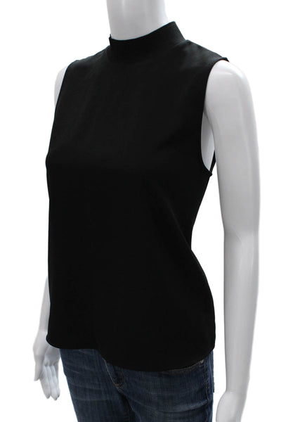 MNG Womens Basic Sleeveless Mock Neck Black Zip Tank Polyester Size S