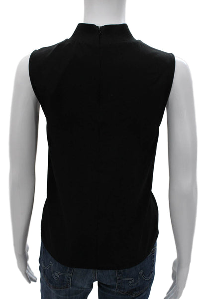 MNG Womens Basic Sleeveless Mock Neck Black Zip Tank Polyester Size S