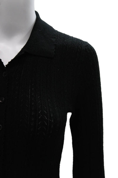 Madewell Womens Black Viscose Collared Cardigan Long Sleeve Solid Size S