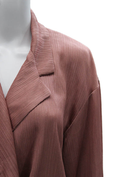 Zara Women Blazer Collared 3/4 Sleeve Pink Polyester Button Solid Fall Size XS